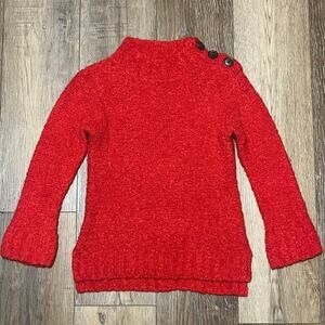 Crewcuts J Crew Girls Chunky Sweater Dress Sz 6/7 Red Alpaca Wool Blend Holiday